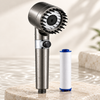 AURO filtered hand shower, polished silver handpiece